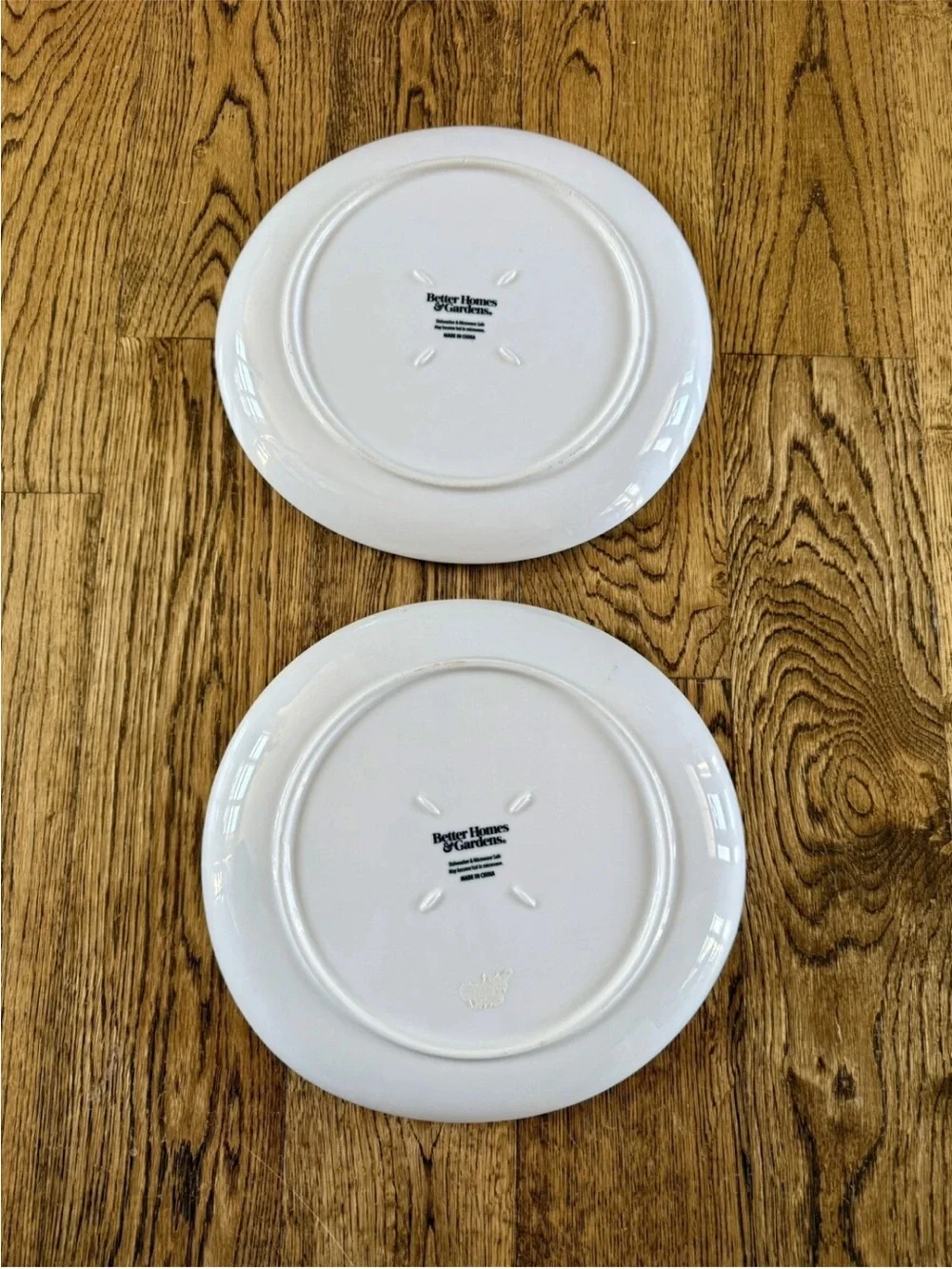 set Of 4 (four) Better Homes And Gardens Monroe Set White Oval Dinner Plates